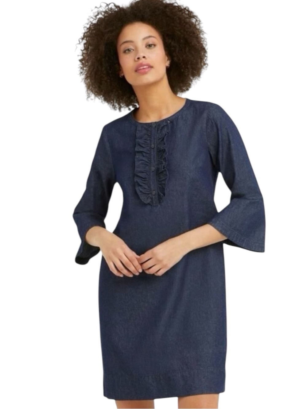 Draper James Cotton Blue Denim Dress NWOT Size 2 Bohemian CottageCore